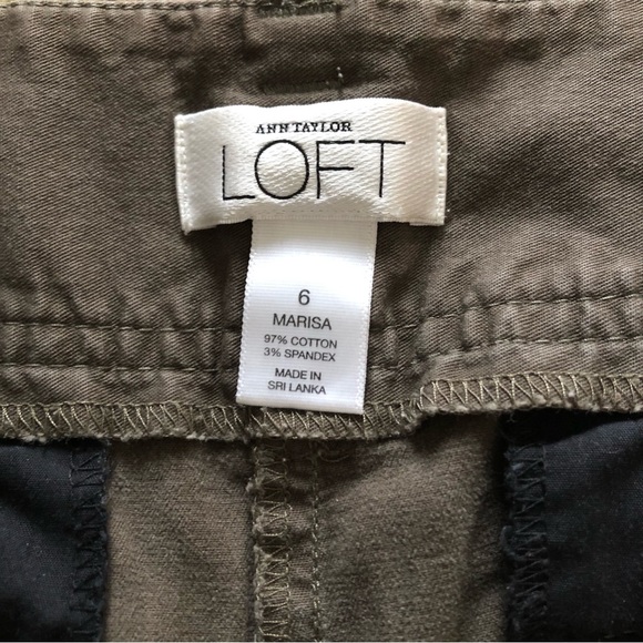 Ann Taylor Loft Gaucho Capri Pants Size 6 Olive Green Pleated Wide-Leg - Picture 2 of 8